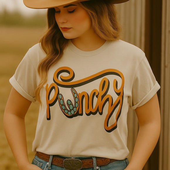 🧡 Punchy Western Graphic Tee | Turquoise Rope Detail | Country Life Boutique - Picture 1 of 12